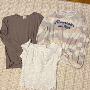 Abercrombie & Fitch Kids lot 2 long sleeve and white tee